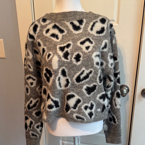 RD Style Sweaters - Leopard Print Gray Sweater